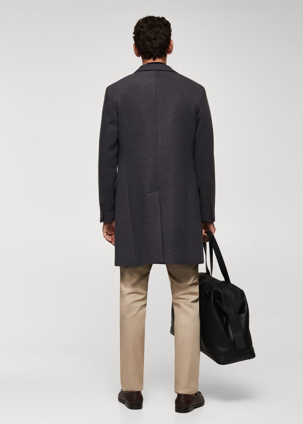 MANGO MAN - Long recycled wool coat greyMen Product Image