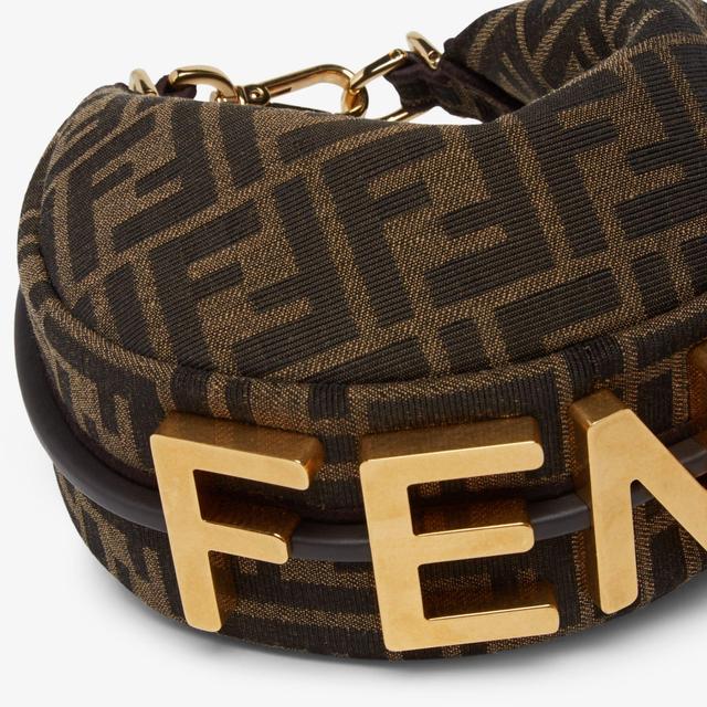 Fendigraphy MiniBrown FF jacquard fabric mini bag Product Image