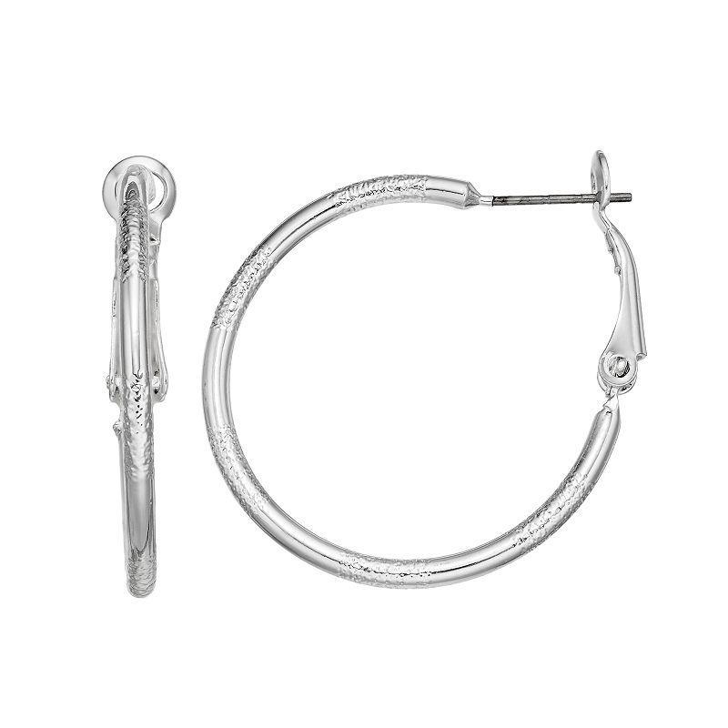 LC Lauren Conrad Hoop Earrings, Womens, Silver Tone Product Image