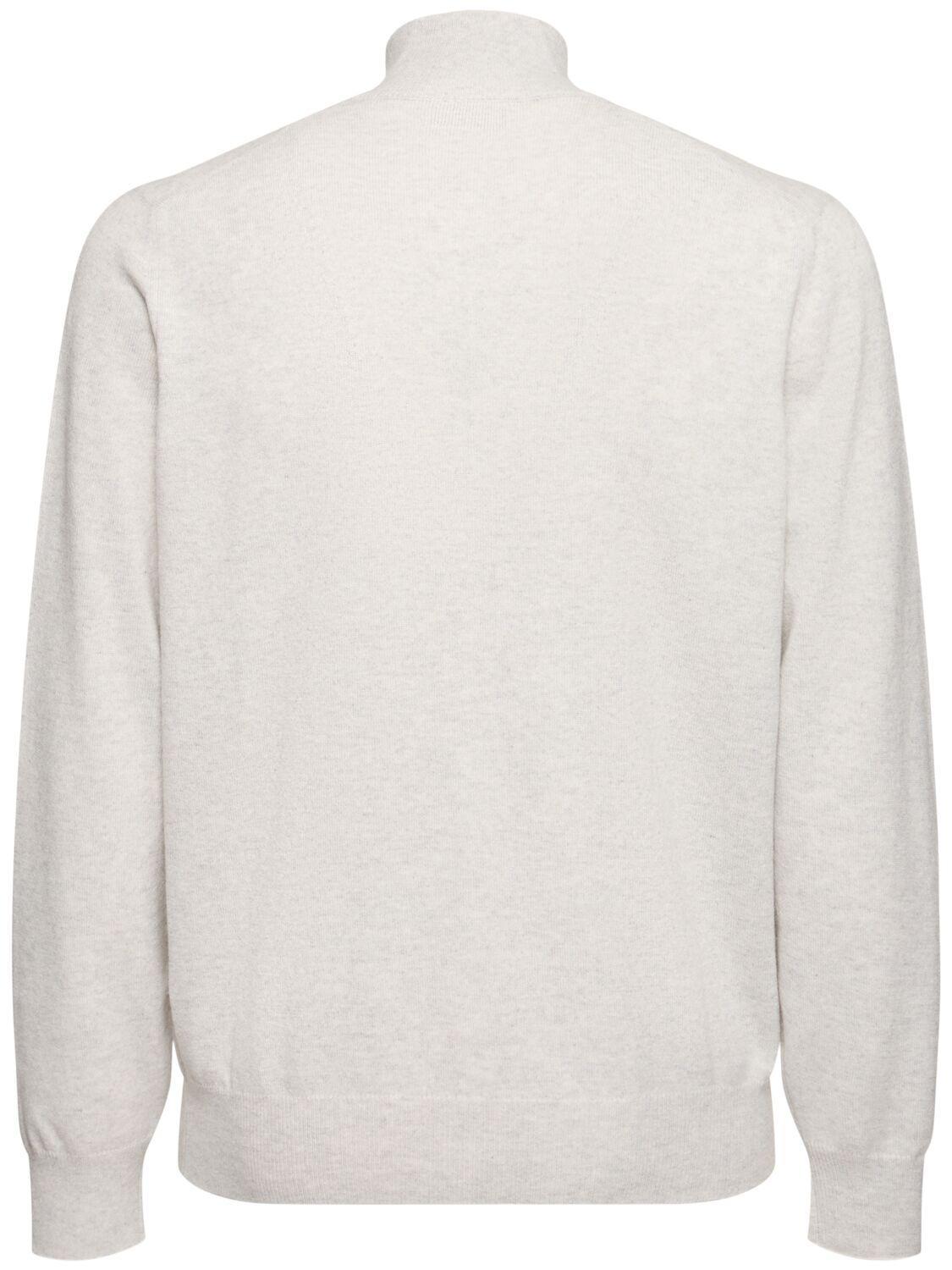 BRUNELLO CUCINELLI Lupetto Cashmere Knit Sweater In Nebbia Product Image