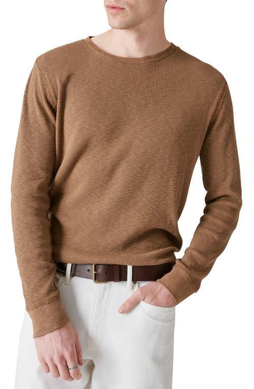 Lucky Brand Garment Dye Thermal Crew Top (Coffee Liqueur) Men's T Shirt Product Image