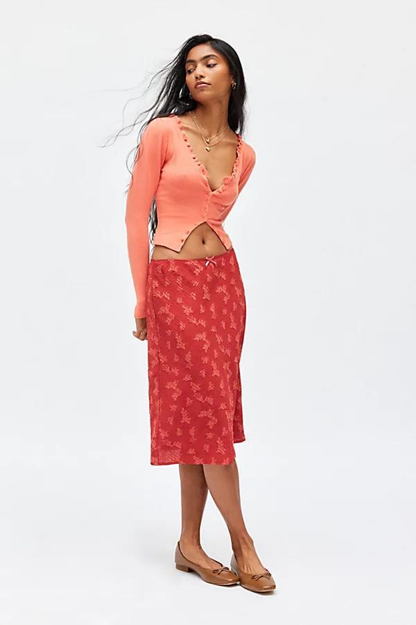 Urban Renewal Remnants Textured Floral Jacquard Knee Length Skirt Womens at Urban Outfitters Product Image