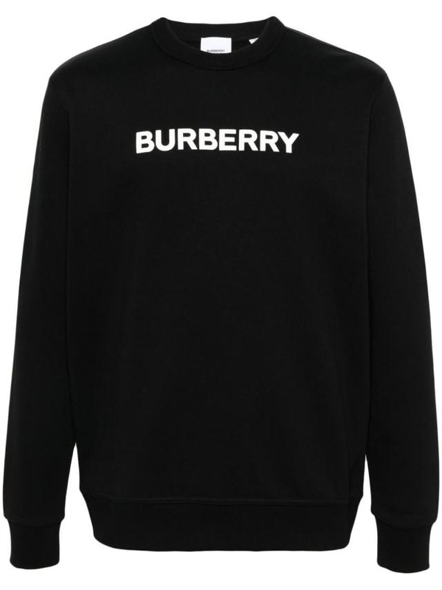 Black Crewneck Sweatshirt With Logo Product Image