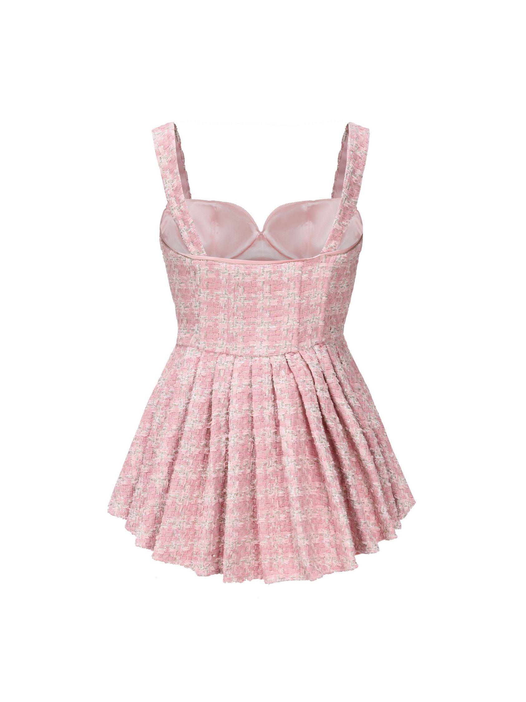 Chelsea Tweed Dress (Pink) (Final Sale) Product Image