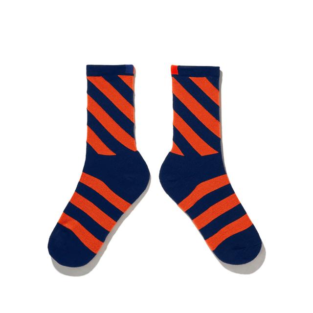 The Women's Diagonal Sock - Navy/Poppy Female Product Image