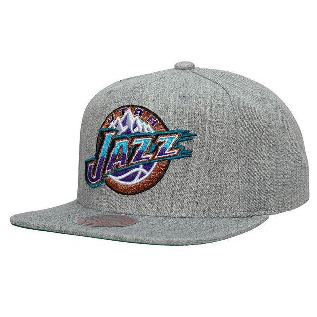 Mens Mitchell & Ness Heather Gray Utah Jazz Hardwood Classics 2.0 Snapback Hat Product Image