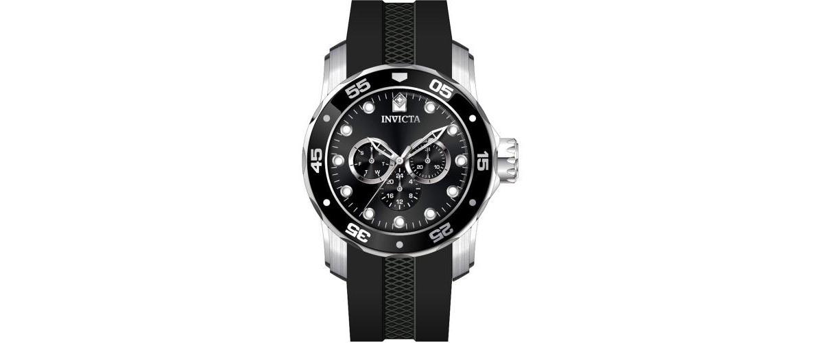 Invicta Mens 45721 Pro Diver Quartz Multifunction Black Dial Watch - Black Product Image