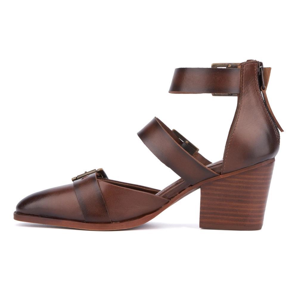 Vintage Foundry Co. Women's Kaydence Heel Sandal - BROWN, 8 Product Image