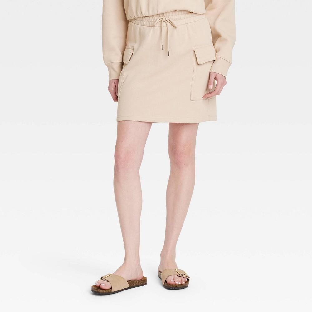 Womens Leisure Studio Fleece Cargo Mini Skirt - Universal Thread Tan Product Image