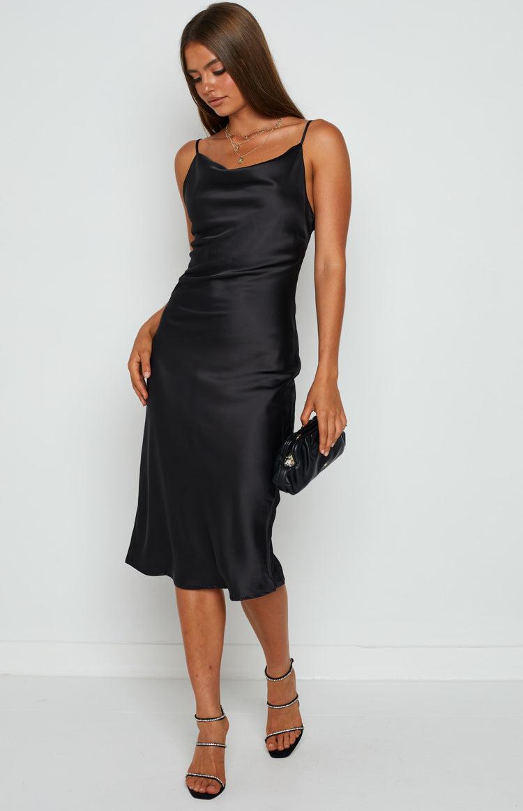 Schiffer Slip Midi Dress Black Product Image