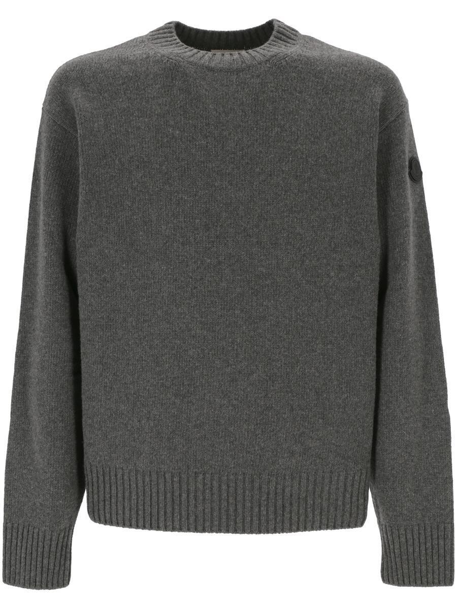 Crewneck Knit Sweater In Grey Product Image