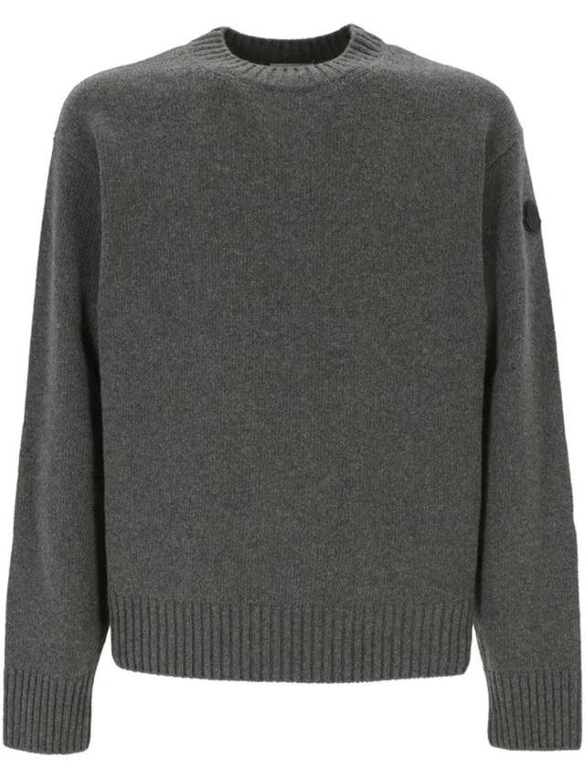 Crewneck Knit Sweater In Grey Product Image