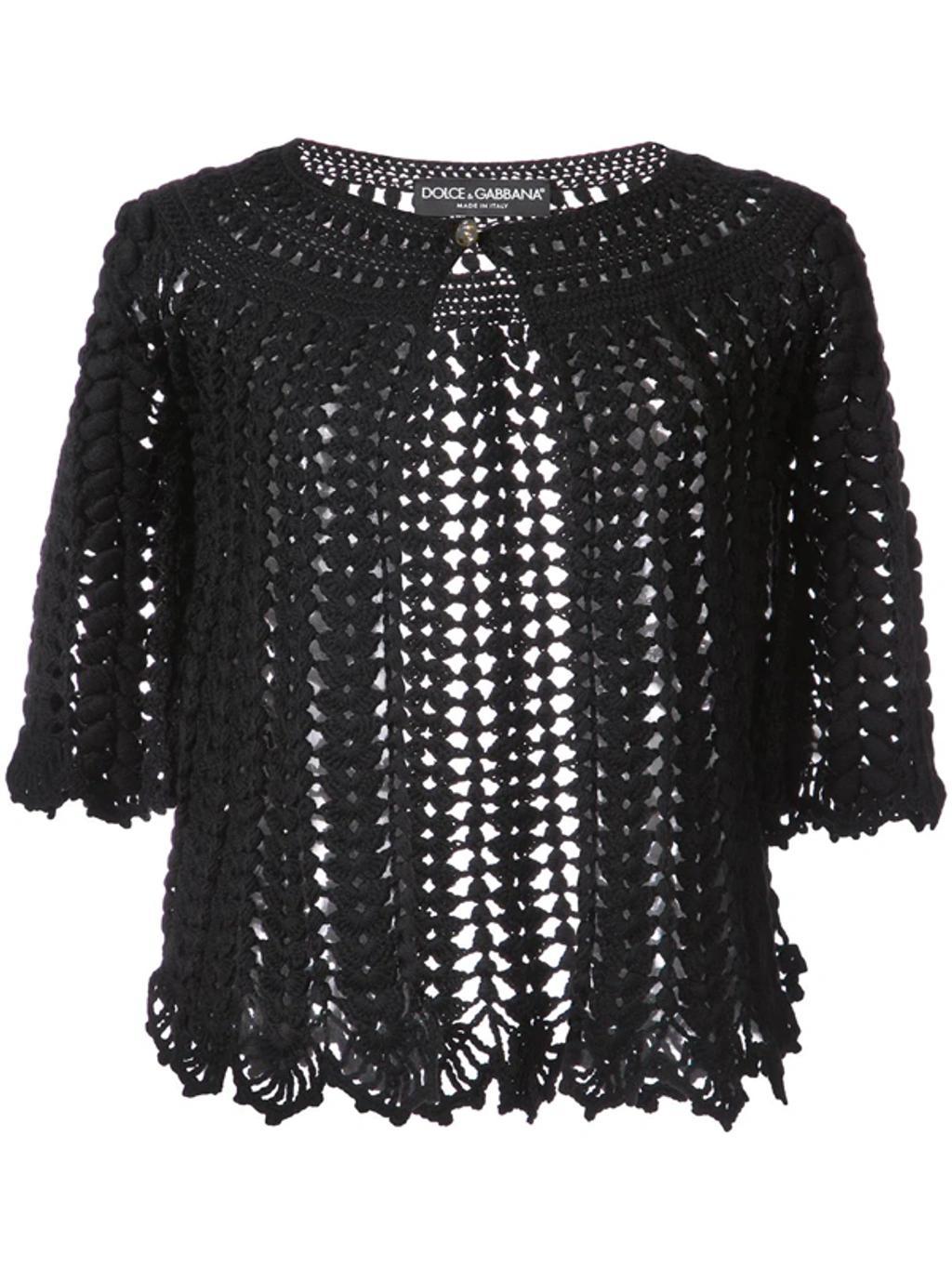 Cropped Knit Cardigan In Black Product Image