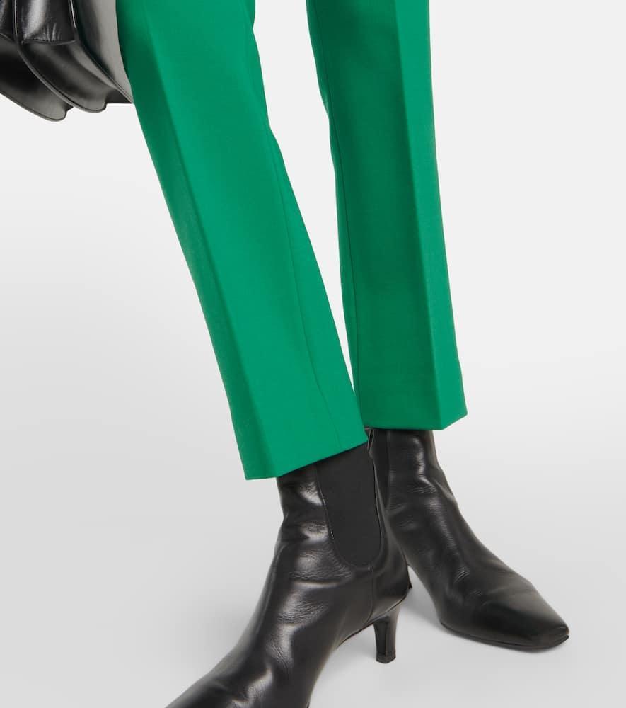 MAX MARA Fuoco Cropped Wool-blend Pants In Green Product Image