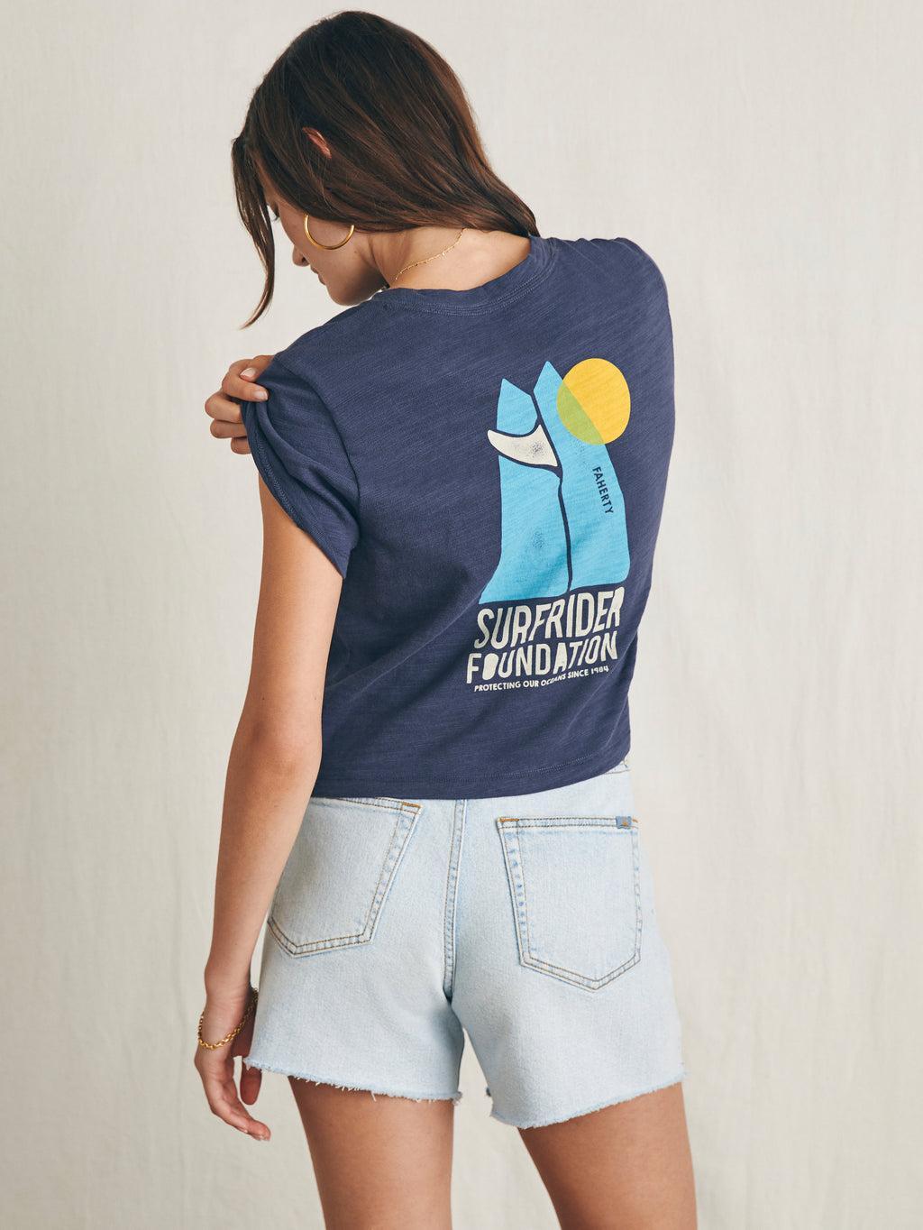 Surfrider Sunwashed Cropped Tee - Dune Navy Product Image