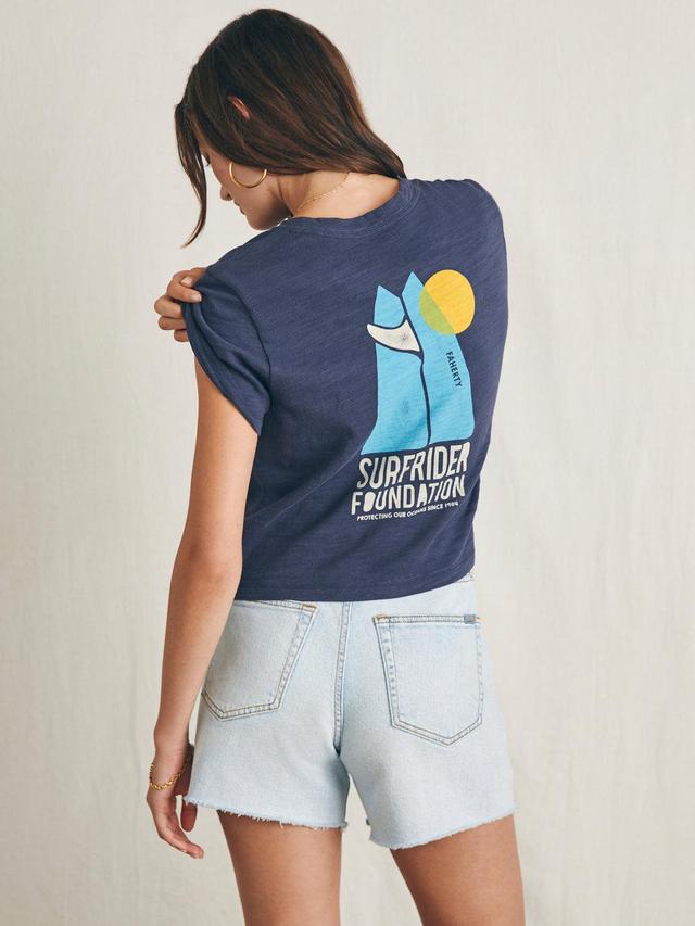 Surfrider Sunwashed Cropped Tee - Dune Navy Product Image