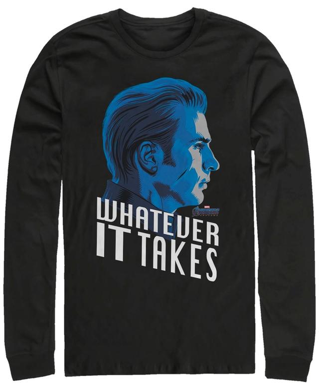 Marvel Mens Avengers Endgame Captain America Side View Whatever It Takes, Long Sleeve T-shirt Product Image