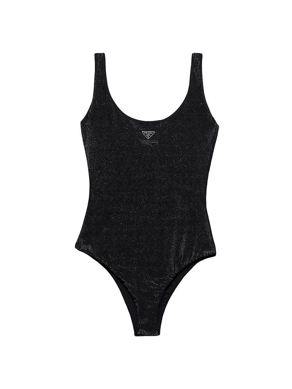 Womens Jersey One-Piece Swimsuit with Rhinestones product image