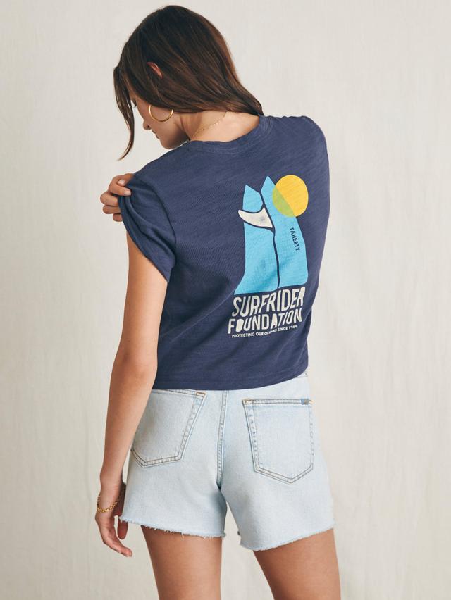 Surfrider Sunwashed Cropped Tee - Dune Navy Female Product Image