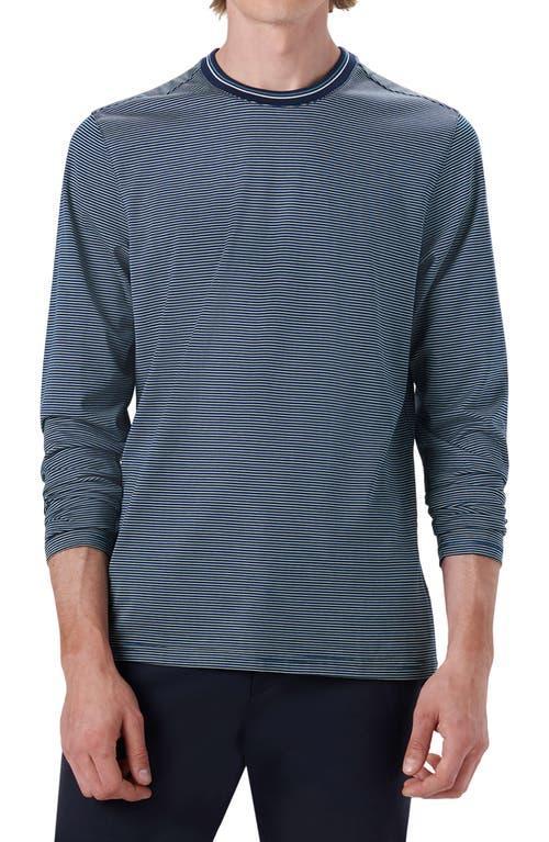 Bugatchi Men's Stripe Crewneck T-Shirt - Size: X-LARGE - TEAL product image