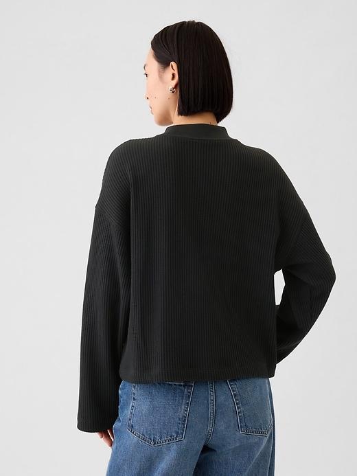 Oversized Mockneck Waffle T-Shirt Product Image