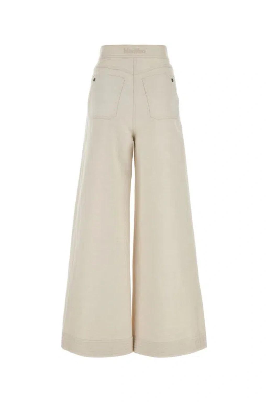 Woman Sand Cotton Blend Oboli Wide-leg Pant In Brown Product Image