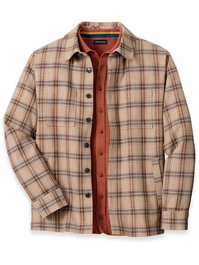 Wool Blend Plaid Shirt Jacket Product Image