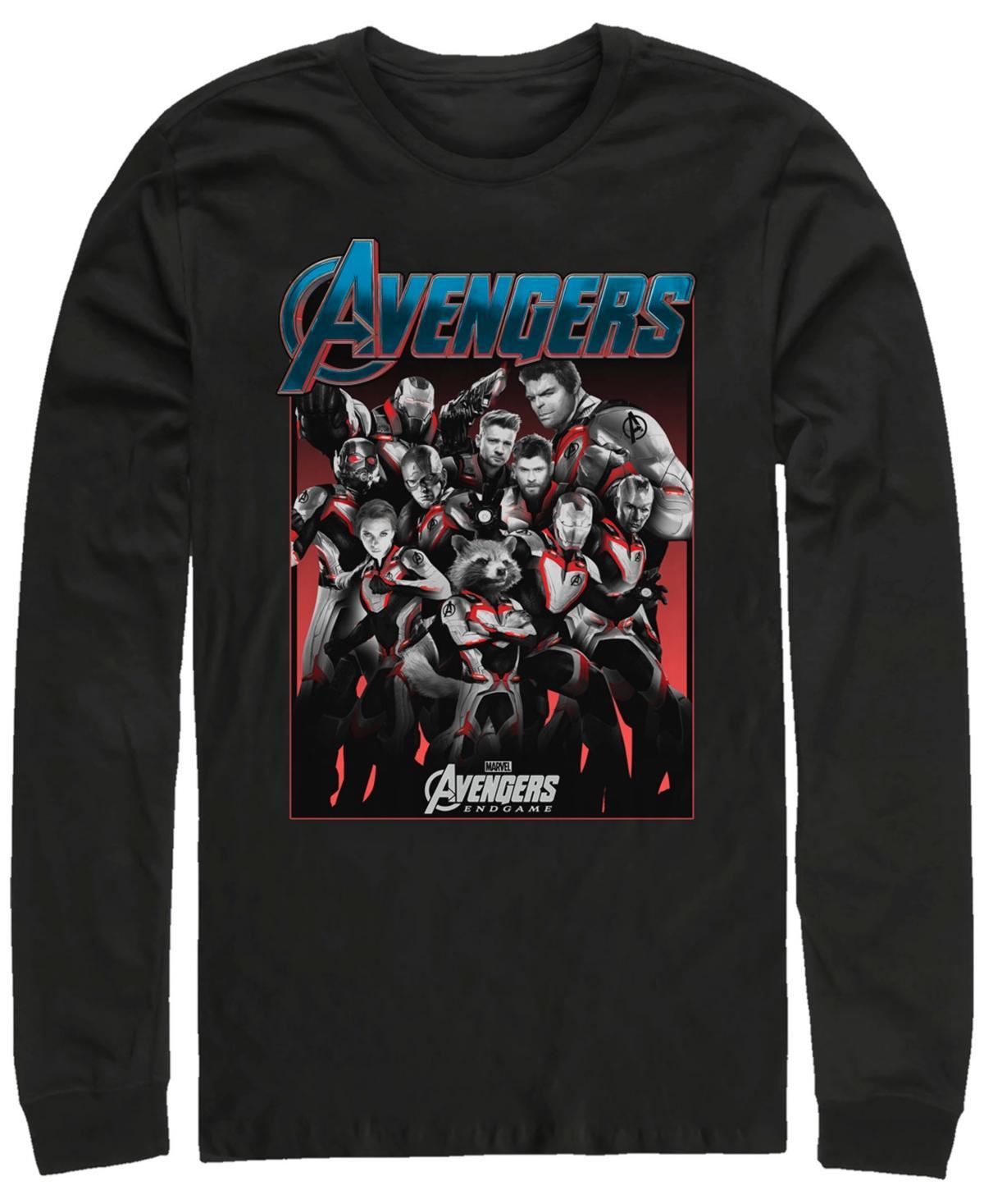 Mens Marvel Avengers Engame Group Suit Pose Tee Black Product Image