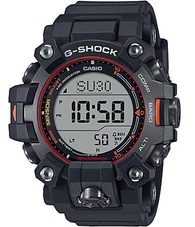 G-Shock Mens Digital Black Resin Strap and Red Detailed Watch Product Image