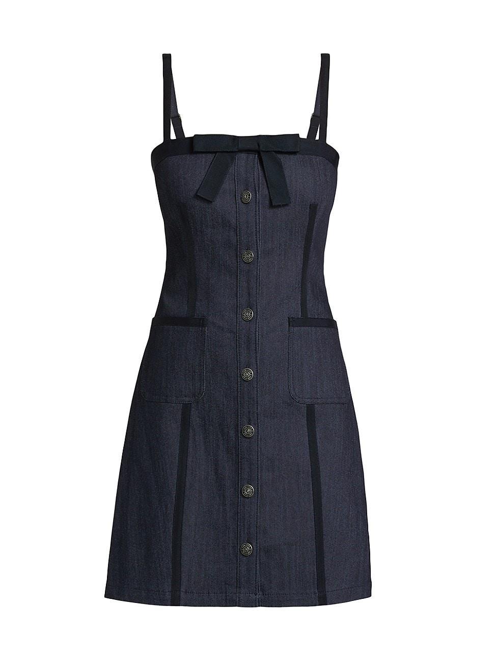 Womens Xia Denim Bow Minidress product image