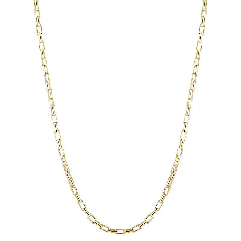 Sunkissed Sterling 14k Gold over Silver Square Long Link Necklace, Womens Gold Tone Product Image