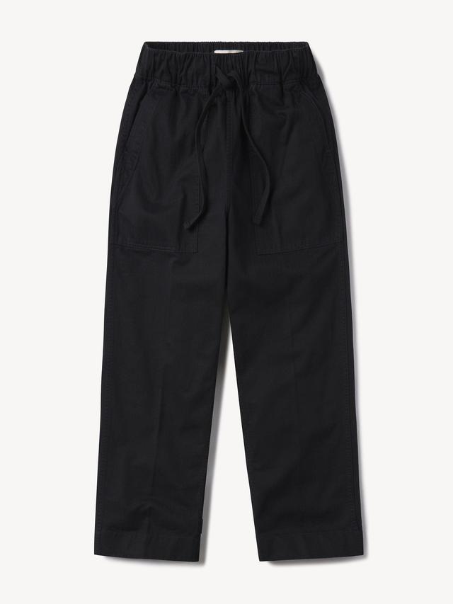 Black Herringbone Twill Utility Pull-On Pant Product Image