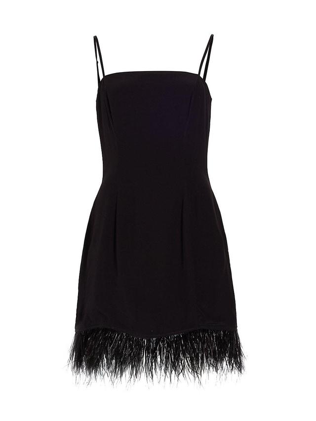 Womens Mia Feather-Trimmed Minidress Product Image