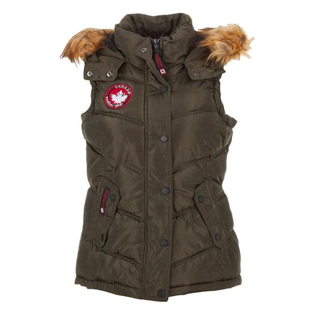 Canada Weather Gear Women's Puffer Vest with Faux Fur Trim Hood Product Image