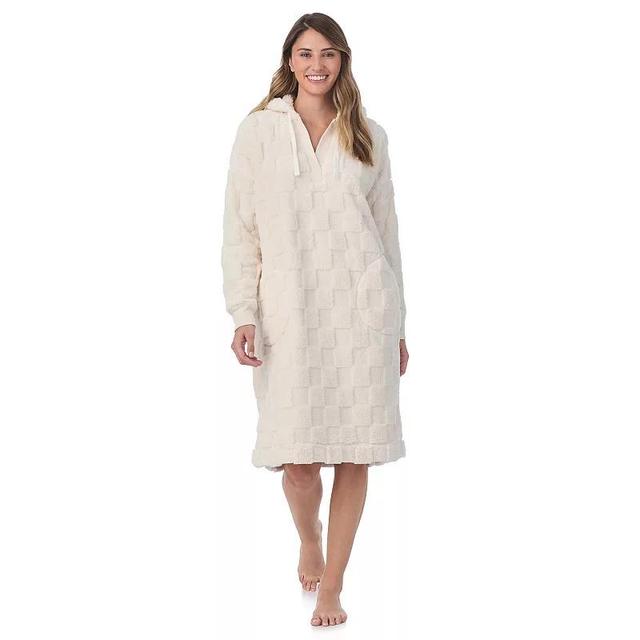 Womens Cuddl Duds Plush Hooded Midi Lounger Robe Product Image