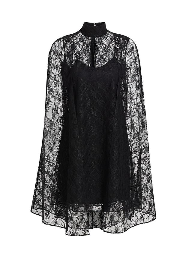 Womens Floral Lace Cape Minidress Product Image