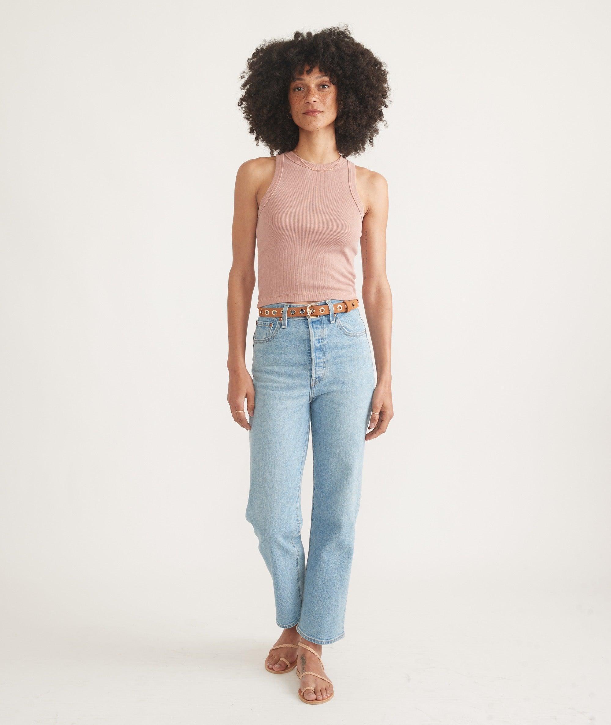 Lexi Rib Sun-In High Neck Crop Tank Product Image