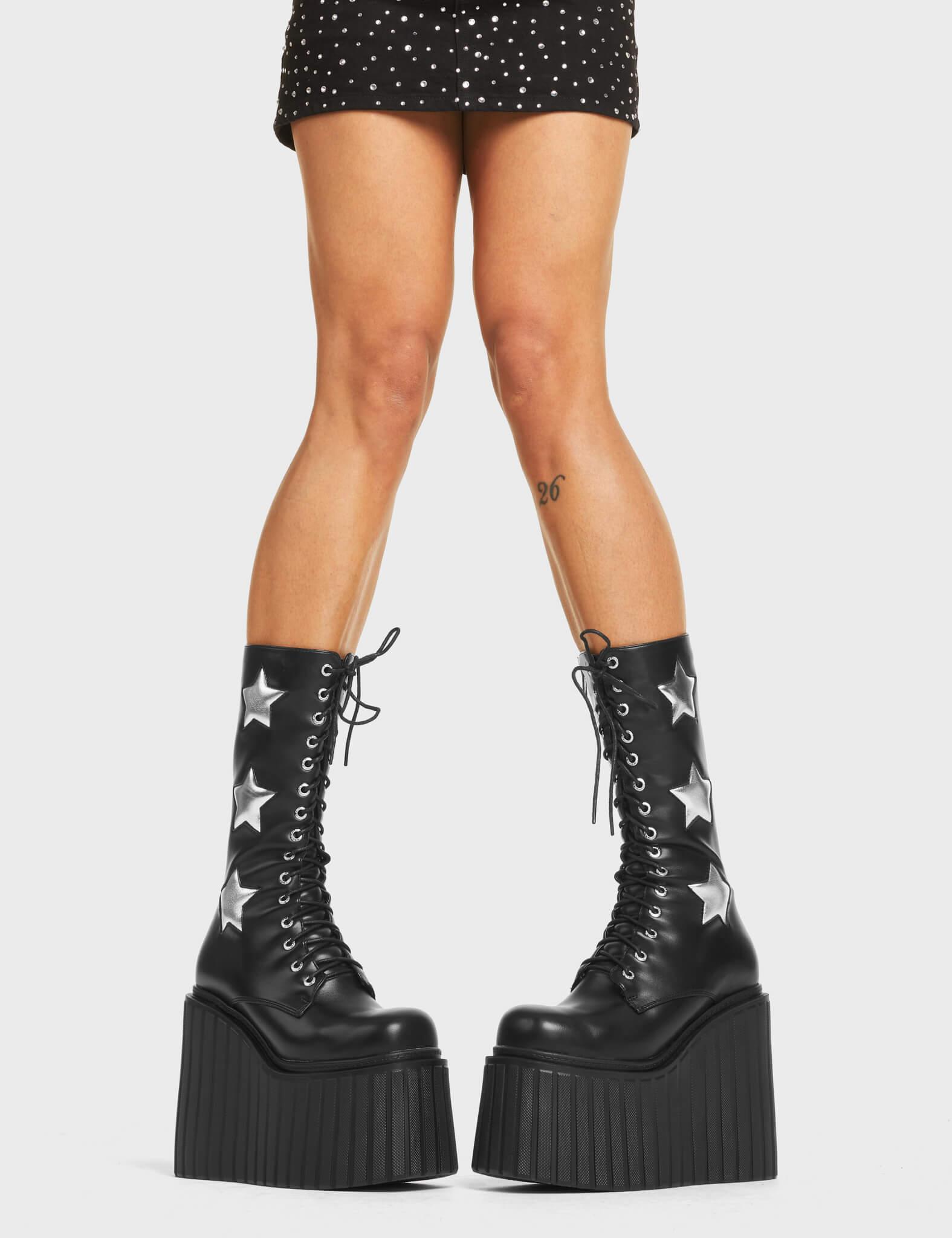 Can't Cope Chunky Creeper Calf Boots Product Image