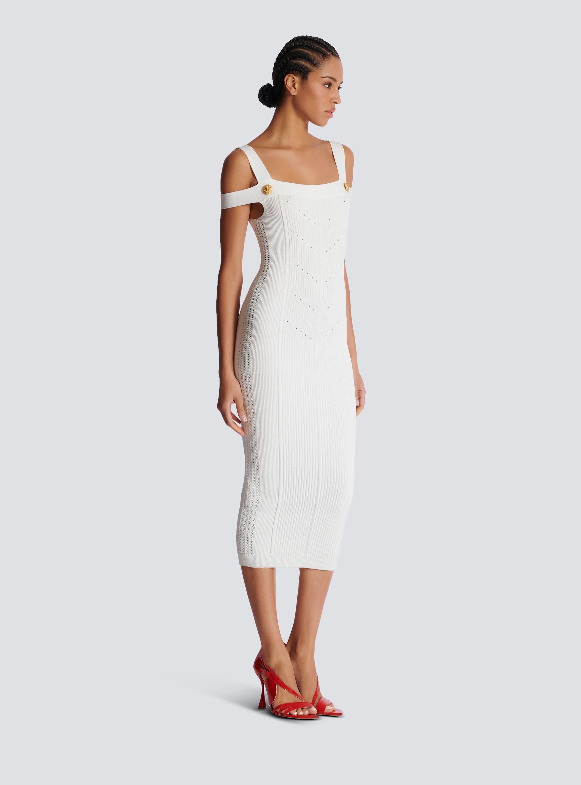 Knit midi dress with double straps Product Image