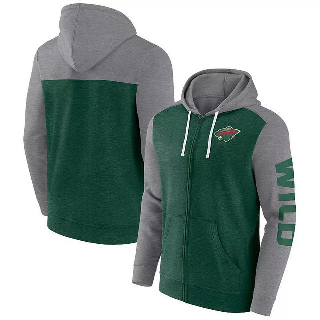 Mens Fanatics Branded Heather Minnesota Wild Down and Distance Full-Zip Hoodie Product Image