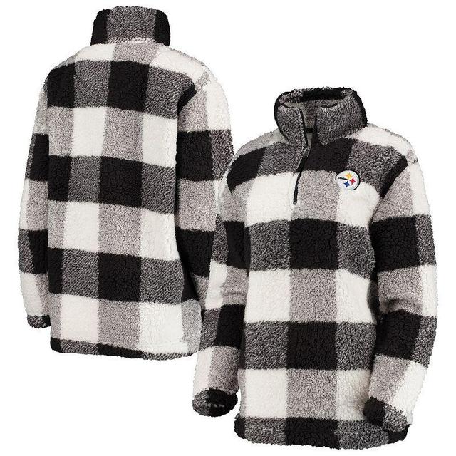 Womens G-III 4Her by Carl Banks Pittsburgh Steelers Sherpa Plaid Quarter-Zip Jacket Product Image