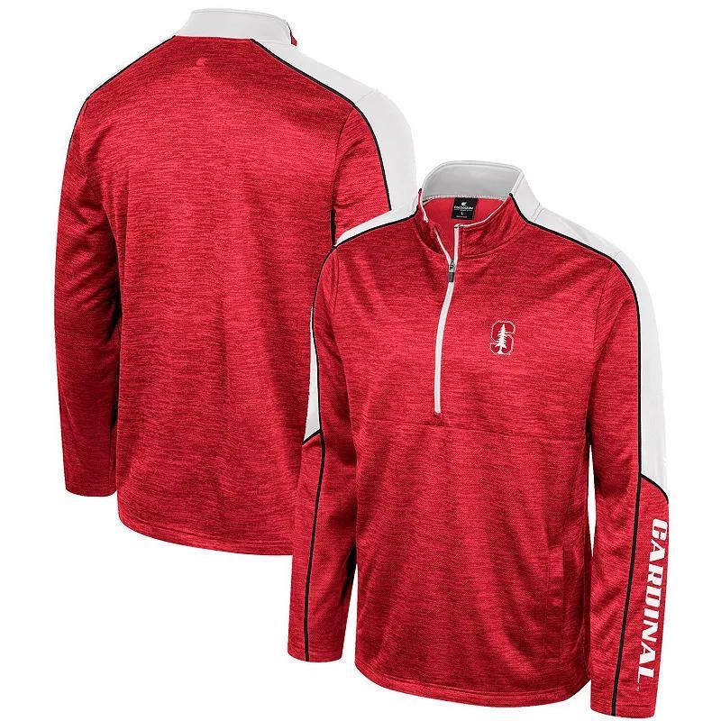 Mens Colosseum Cardinal Stanford Cardinal Marled Half-Zip Jacket Product Image