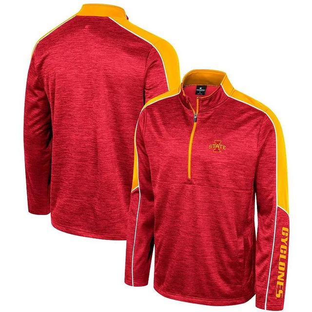 Mens Colosseum Cardinal Iowa State Cyclones Marled Half-Zip Jacket Product Image