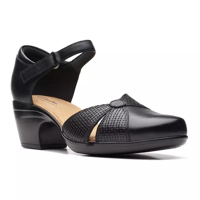 Clarks Emily Rae Womens Leather Ankle Strap Pump Product Image