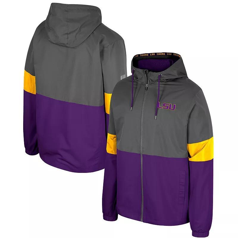 Mens Colosseum Charcoal LSU Tigers Miles Full-Zip Jacket Product Image