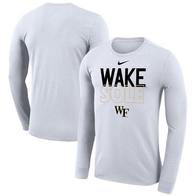 Nike White Wake Forest Demon Deacons On Court Bench Long Sleeve T-Shirt, Mens Product Image