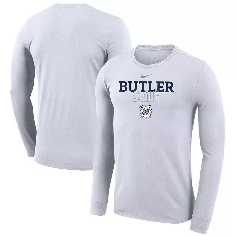 Nike White Butler Bulldogs 2023 On Court Bench Long Sleeve T-Shirt, Mens Product Image