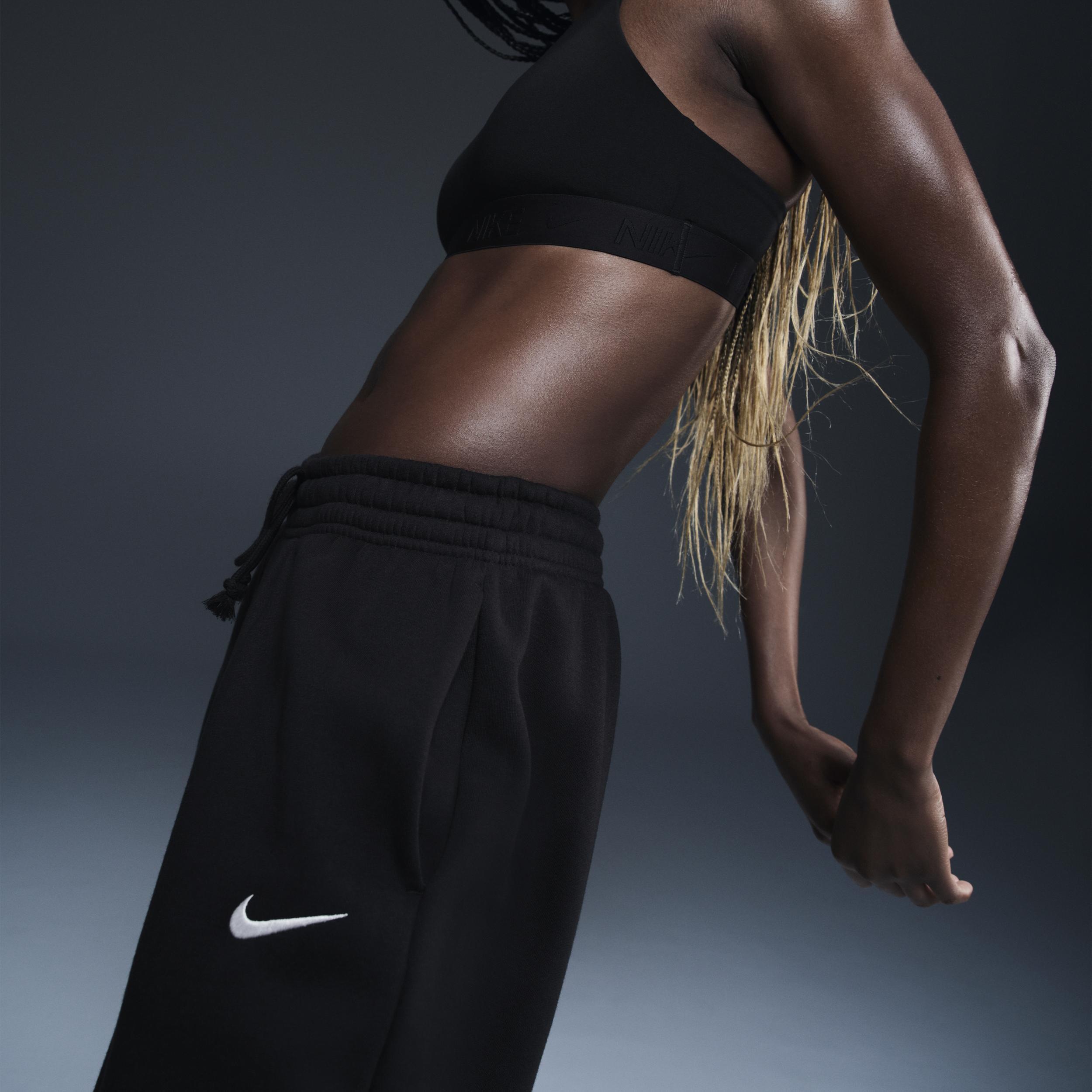 Nike Womens Nike Phoenix HR OS Pants - Womens Black/White Product Image