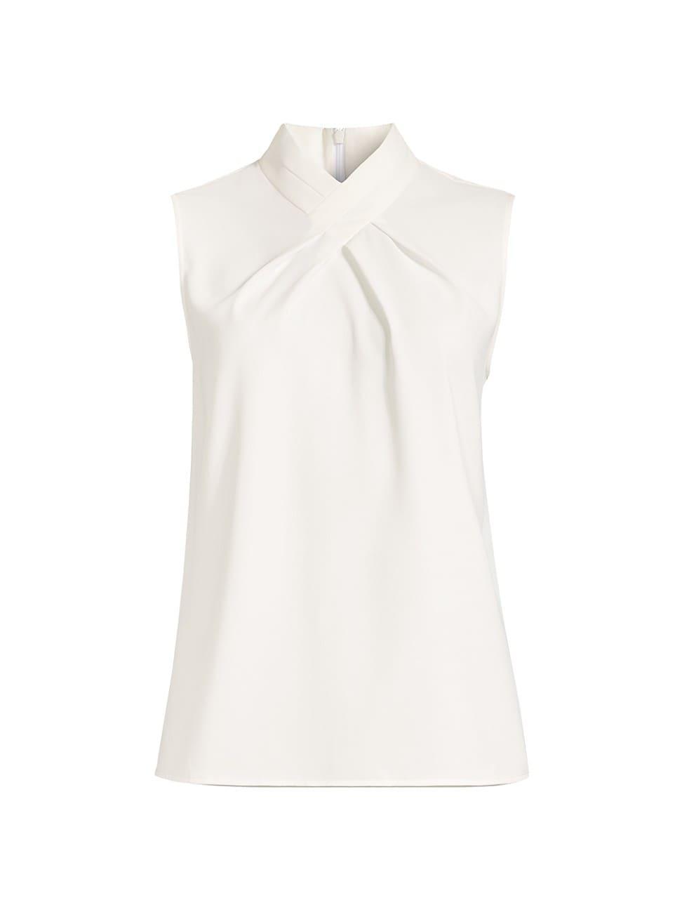 Womens Crossover Crepe De Chine Blouse Product Image