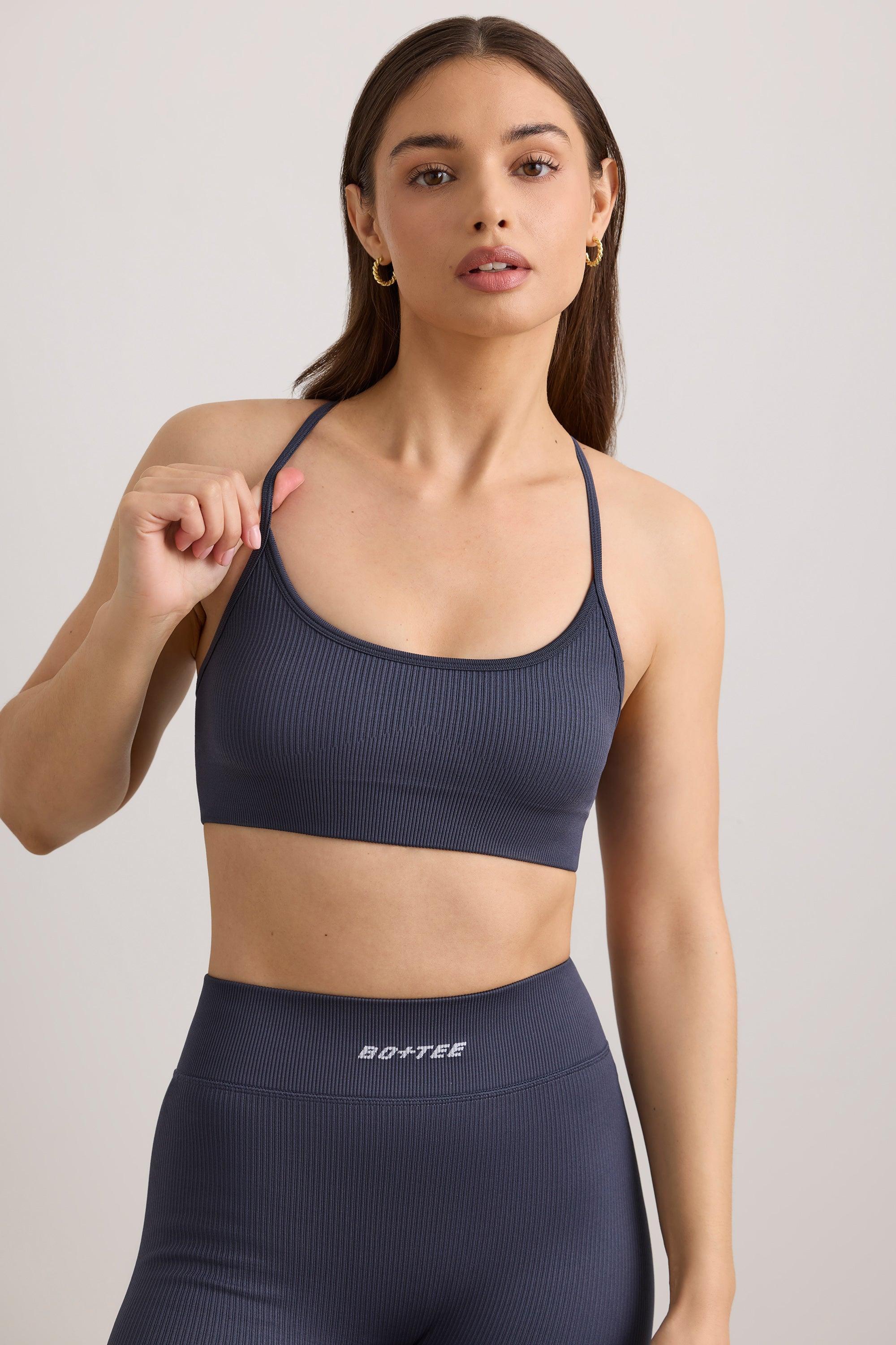 FlexiRib Scoop Neck Sports Bra in Slate Female Product Image